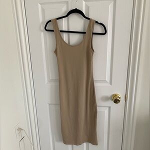 Nude beige tan t shirt dress never worn size s
